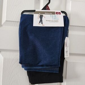 Time and Tru Women's Straight Leg Jeans - Blue and Black